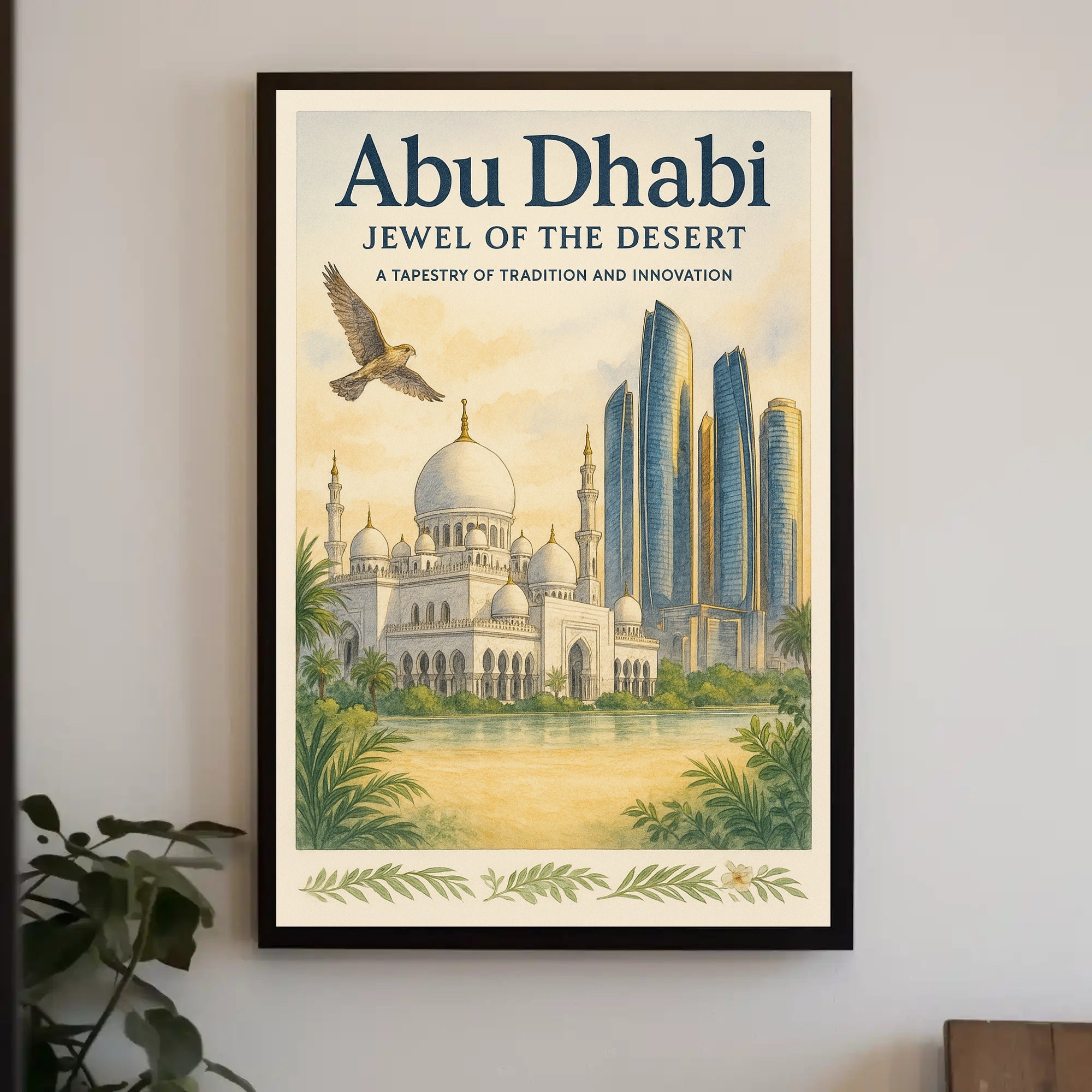 Abu Dhabi Elegance: Heritage and Futurism Travel Poster