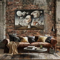 Surreal Dreamscape with Anthropomorphic Faces, Abstract or Artistic Poster