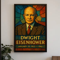Eisenhower Stained Glass Vintage Patriotic Poster