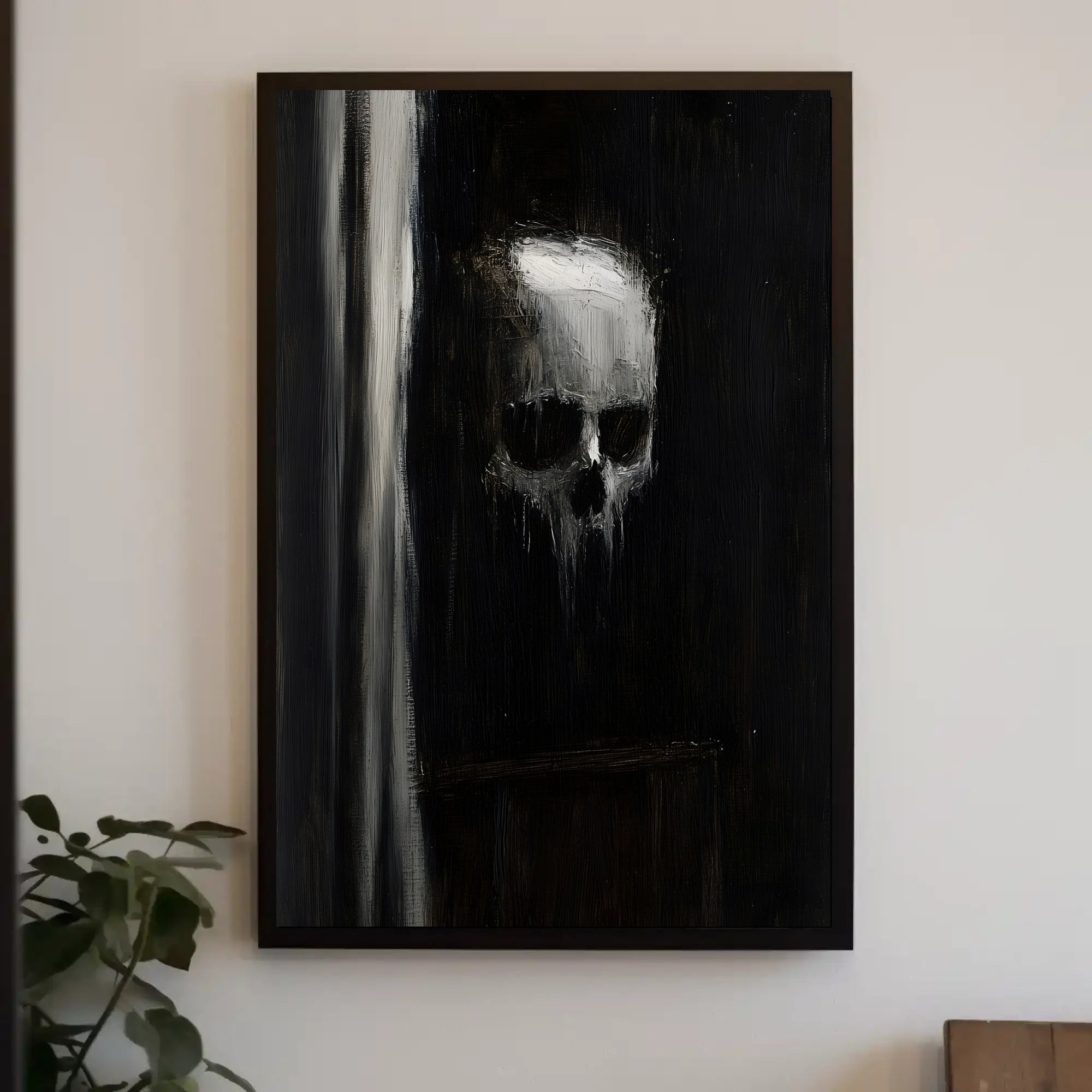 Haunting Textured Skull Dark Abstract Artistic Poster PosterGoat