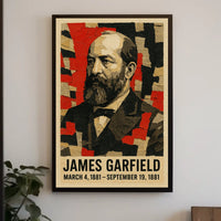 James A. Garfield 20th President of the United States Layered paper Collage Poster