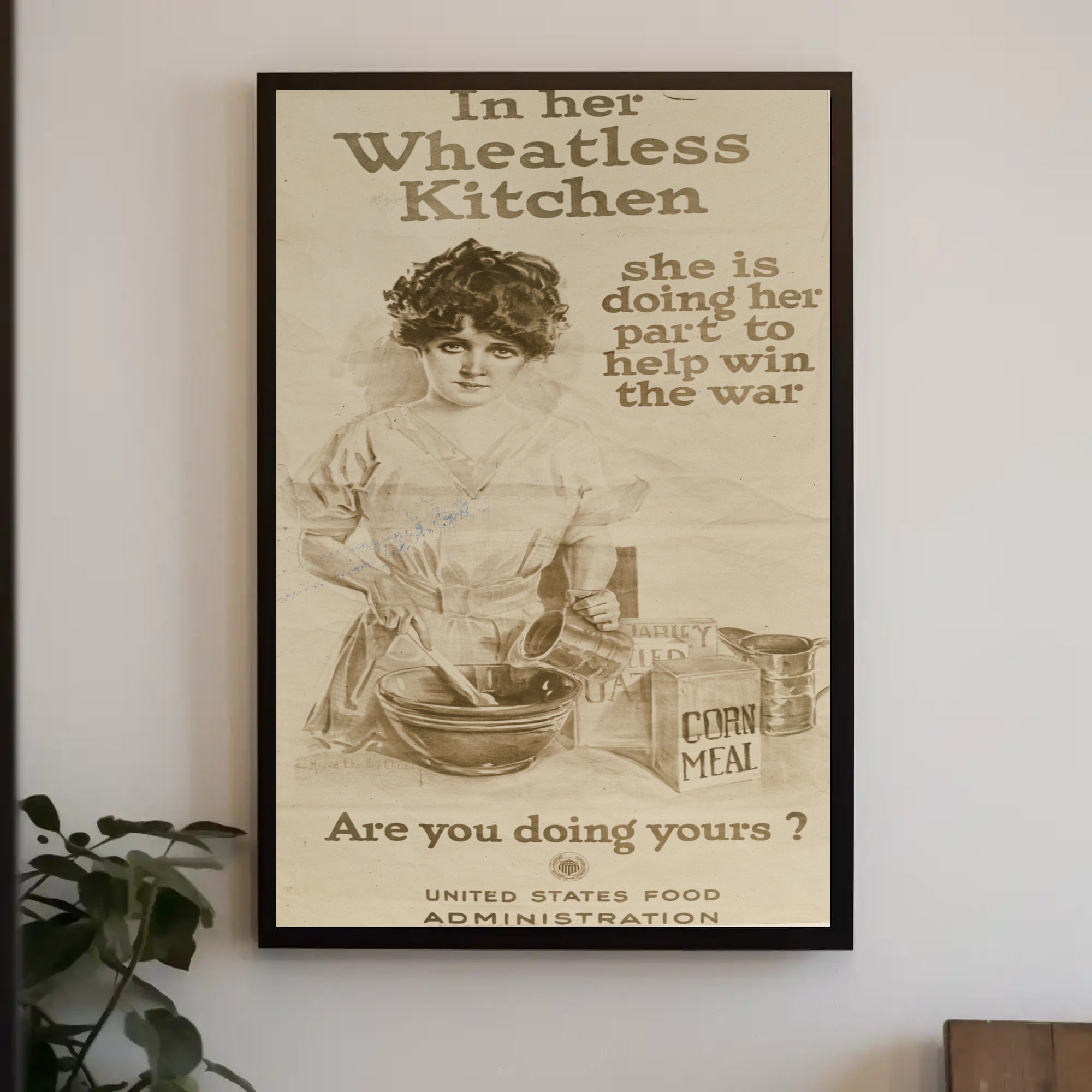 Wartime Food Conservation Vintage Patriotic Propaganda Poster