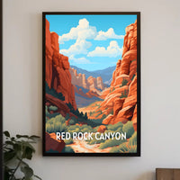 Red Rock Canyon Adventure Travel Poster
