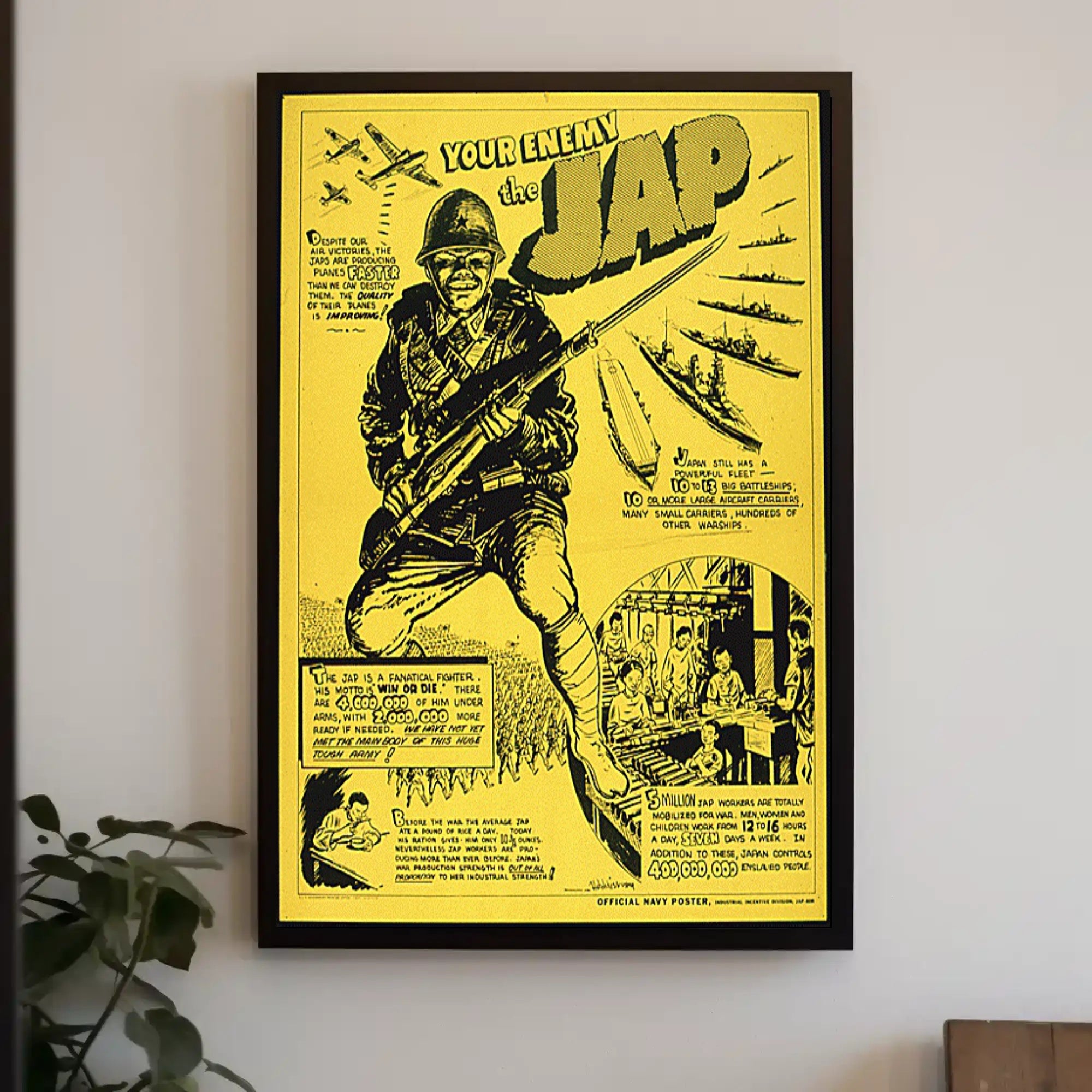 World War II Japan Enemy Propaganda Poster