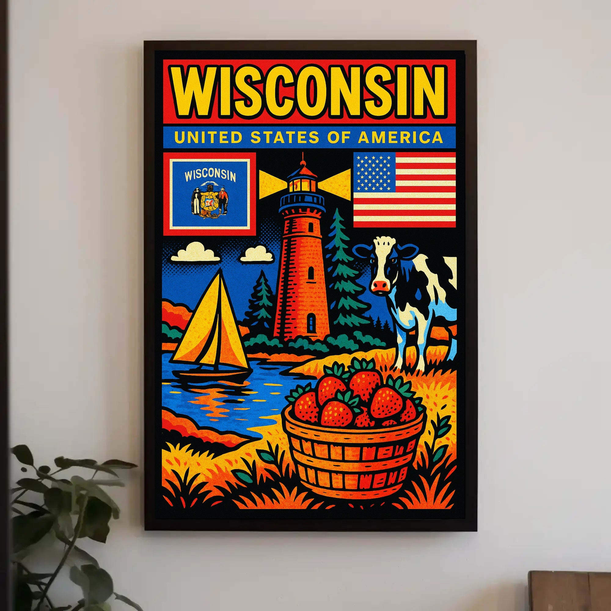 Wisconsin United States of America Poster PosterGoat