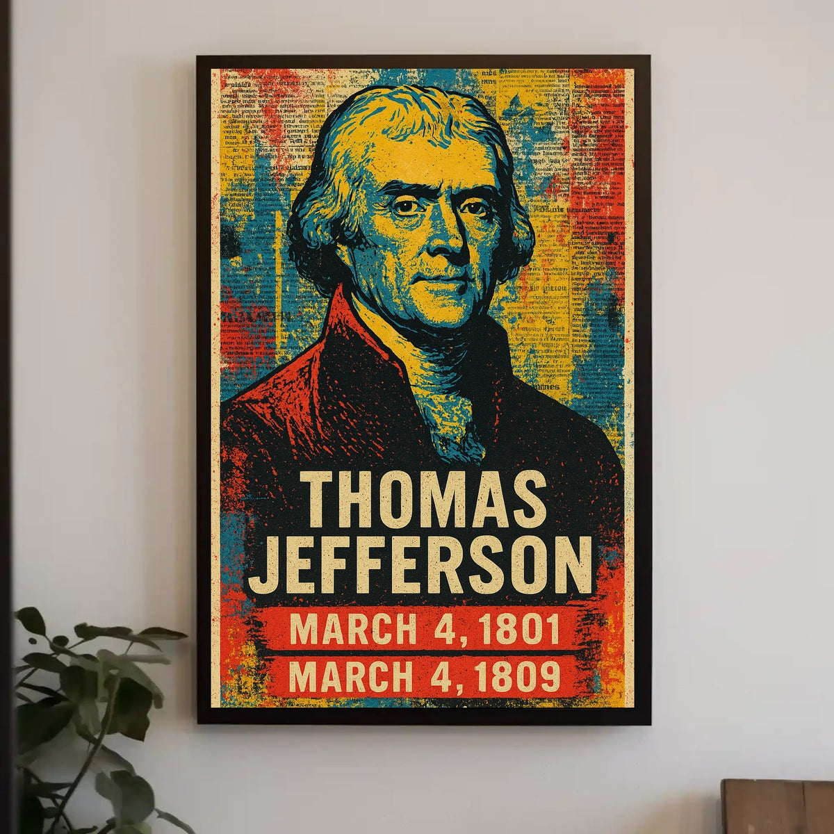 Thomas Jefferson 3rd President of the United States Street Art Mashup Poster
