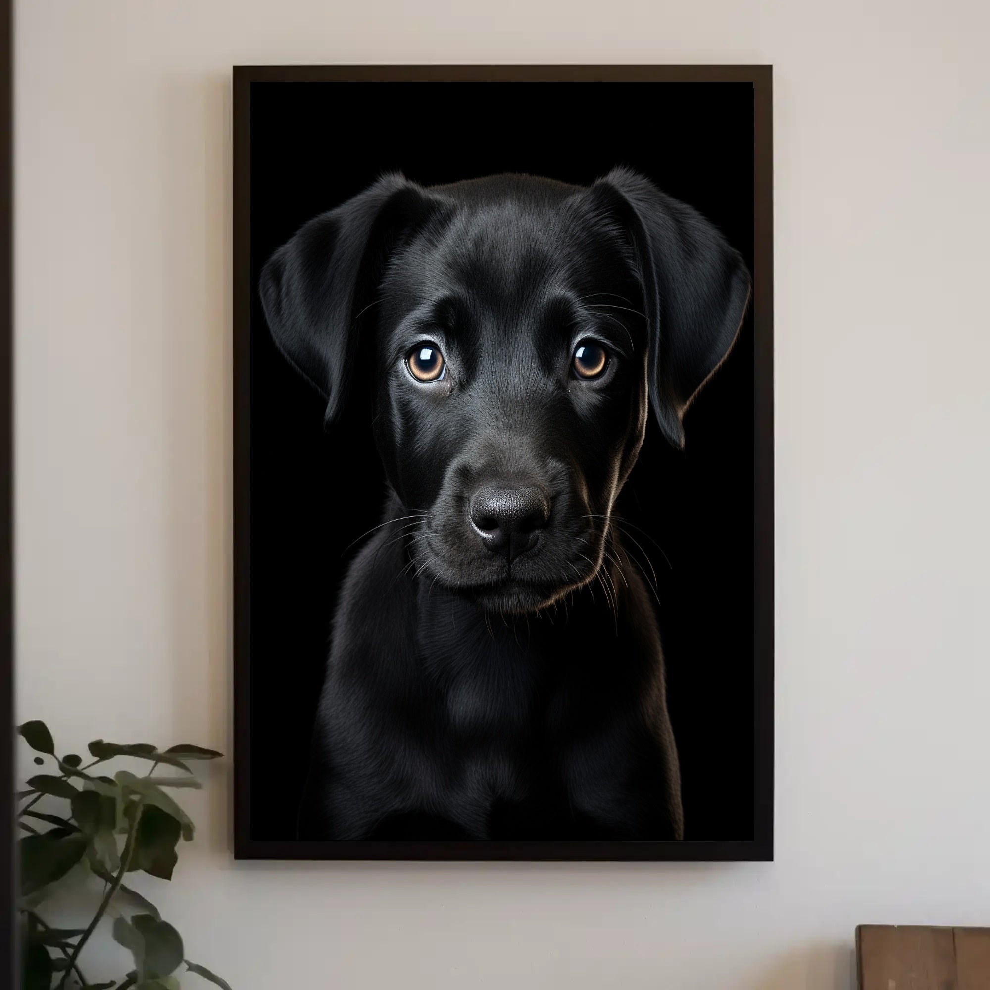 Portrait Of A Black Labrador Puppy Poster PosterGoat