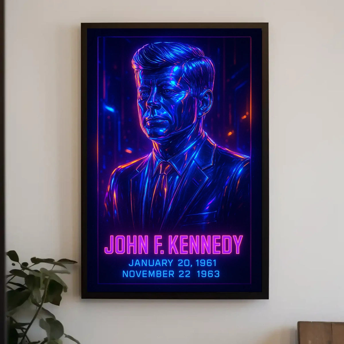 JFK Neon Cityscape Legacy Wanderlust Pop Art Poster