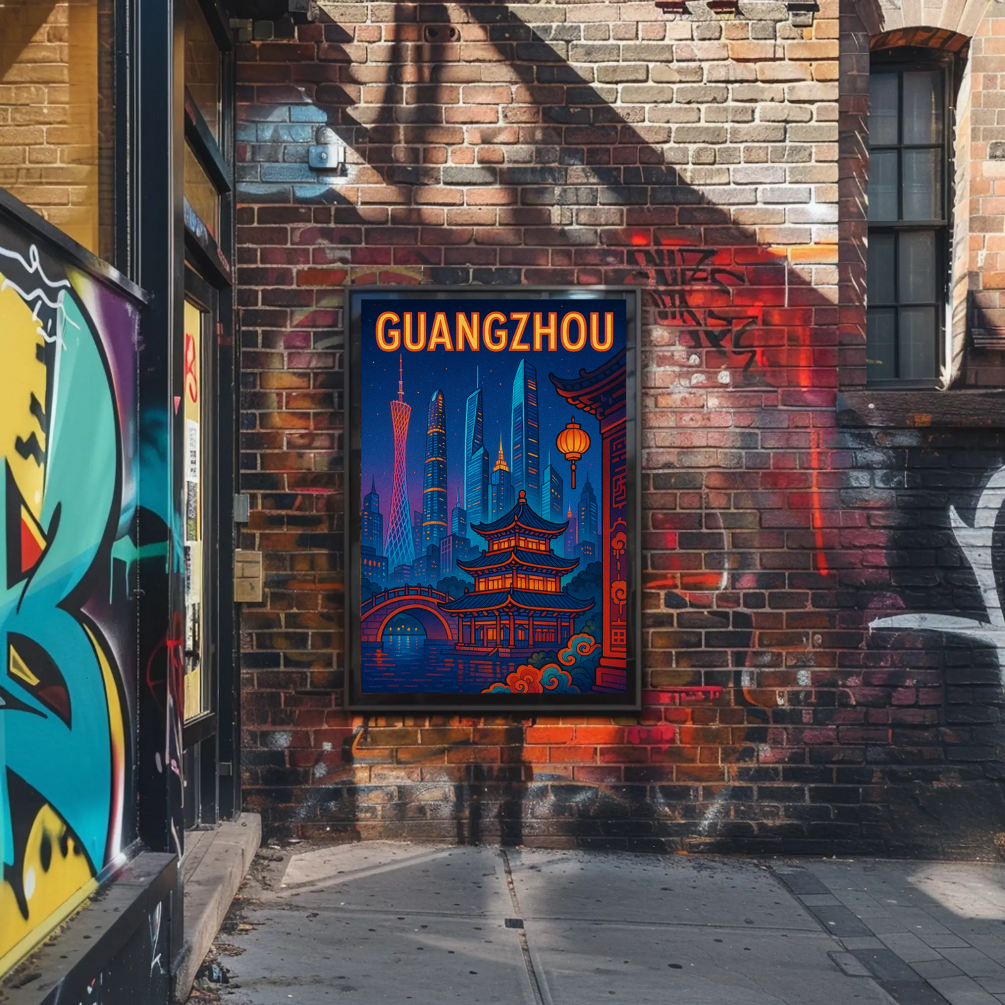 Guangzhou Night Skyline Travel Poster