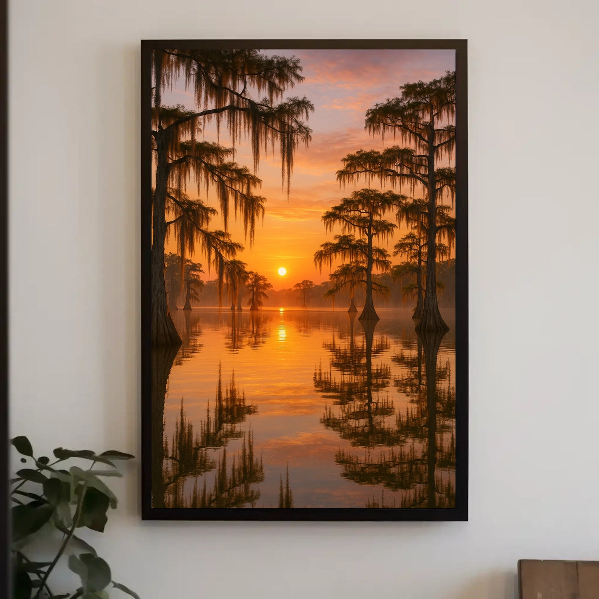 Tranquil Cypress Sunset Poster