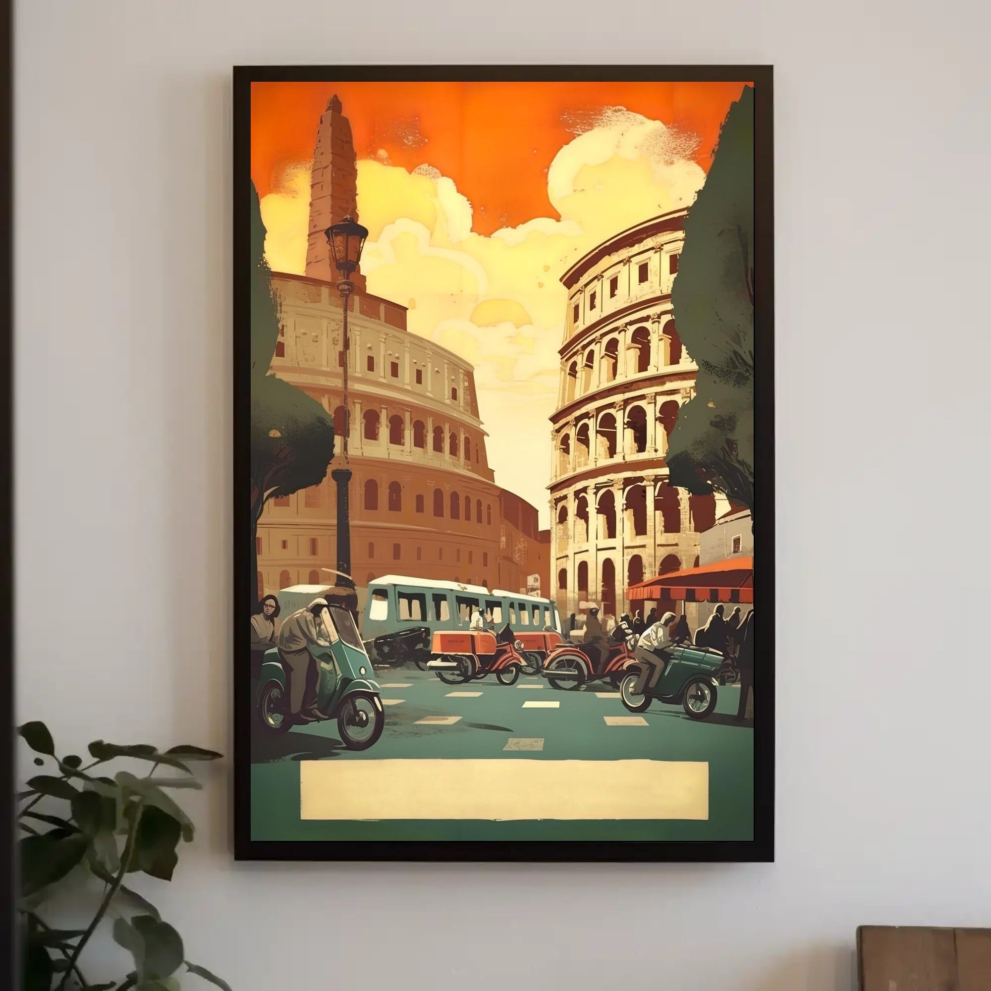 Vibrant Roman Streetscape Poster
