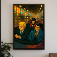 Whimsical Journey in a Convertible - Pop Culture Poster