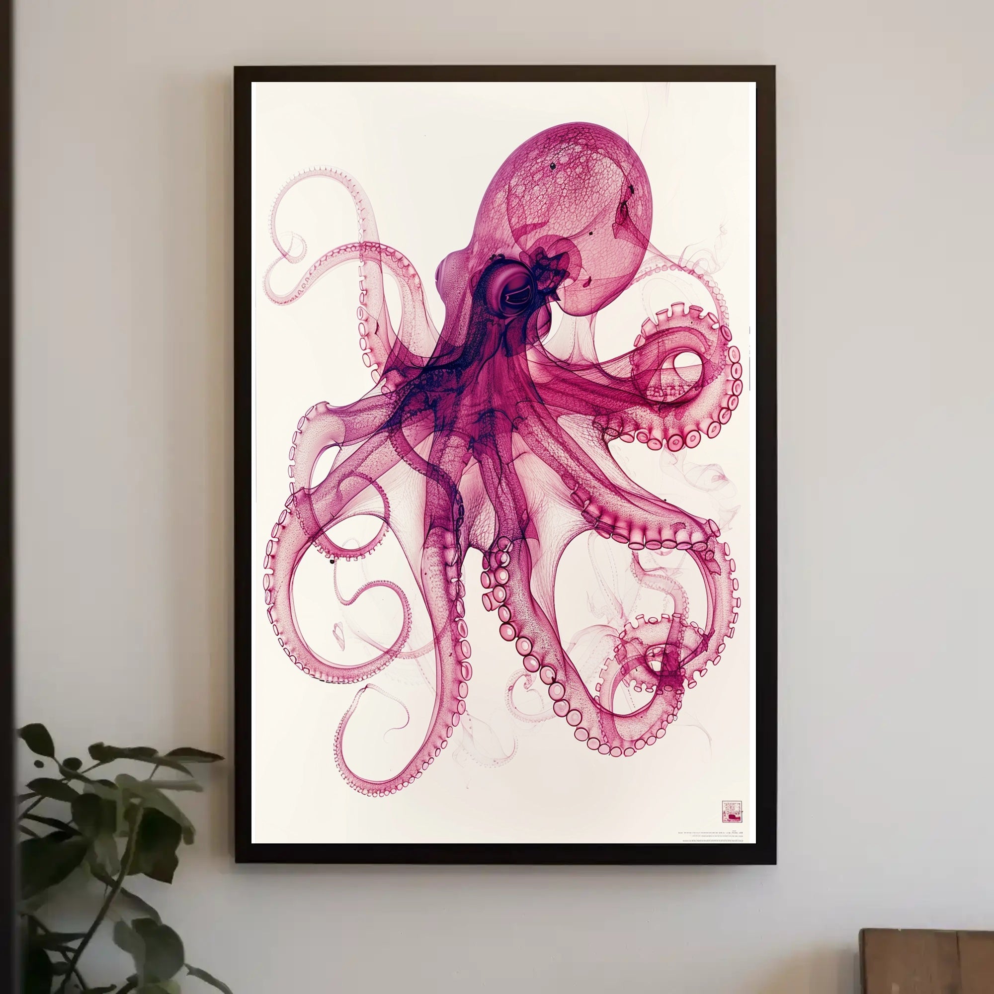 The Graceful Octopus Art Print Poster for Home Decor PosterGoat