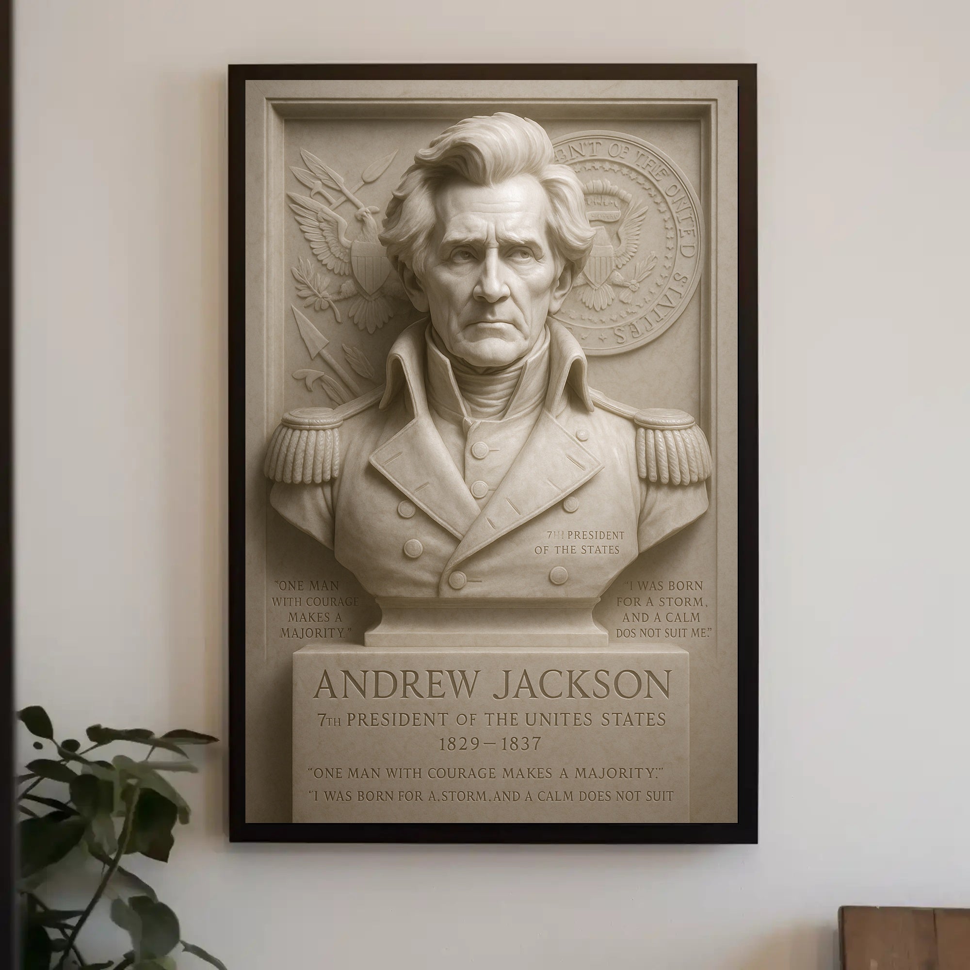 Andrew Jackson Bust Vintage Presidential Poster