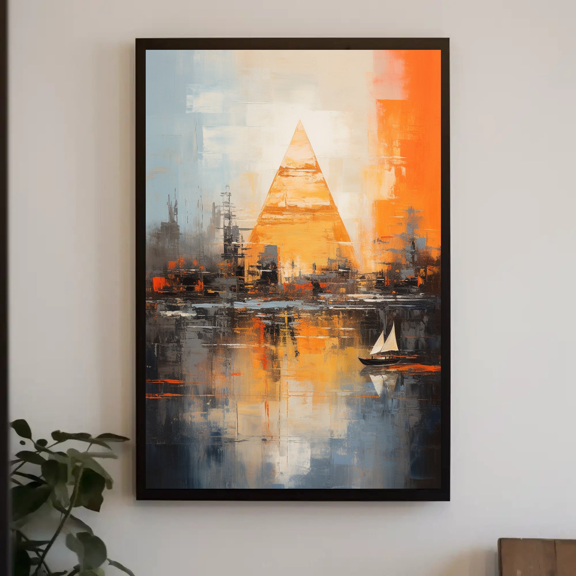 Pyramid Oasis Dreamscape Abstract Artistic Poster