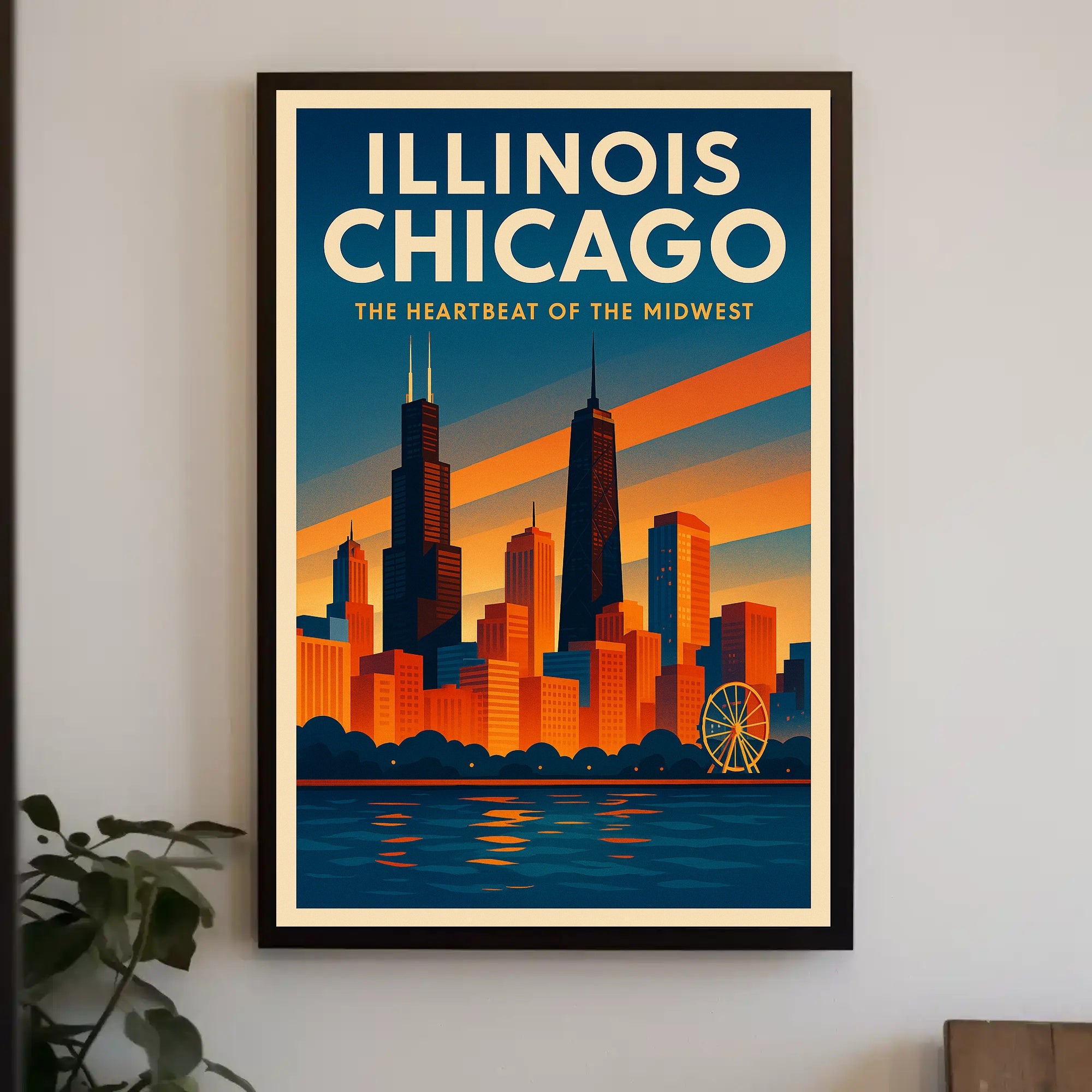 Illinois Chicago The Heartbeat of the Midwest Poster