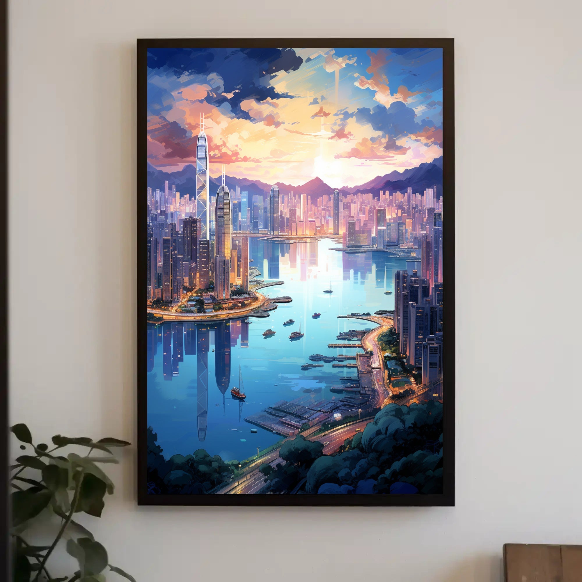 Cityscape At Dusk Poster