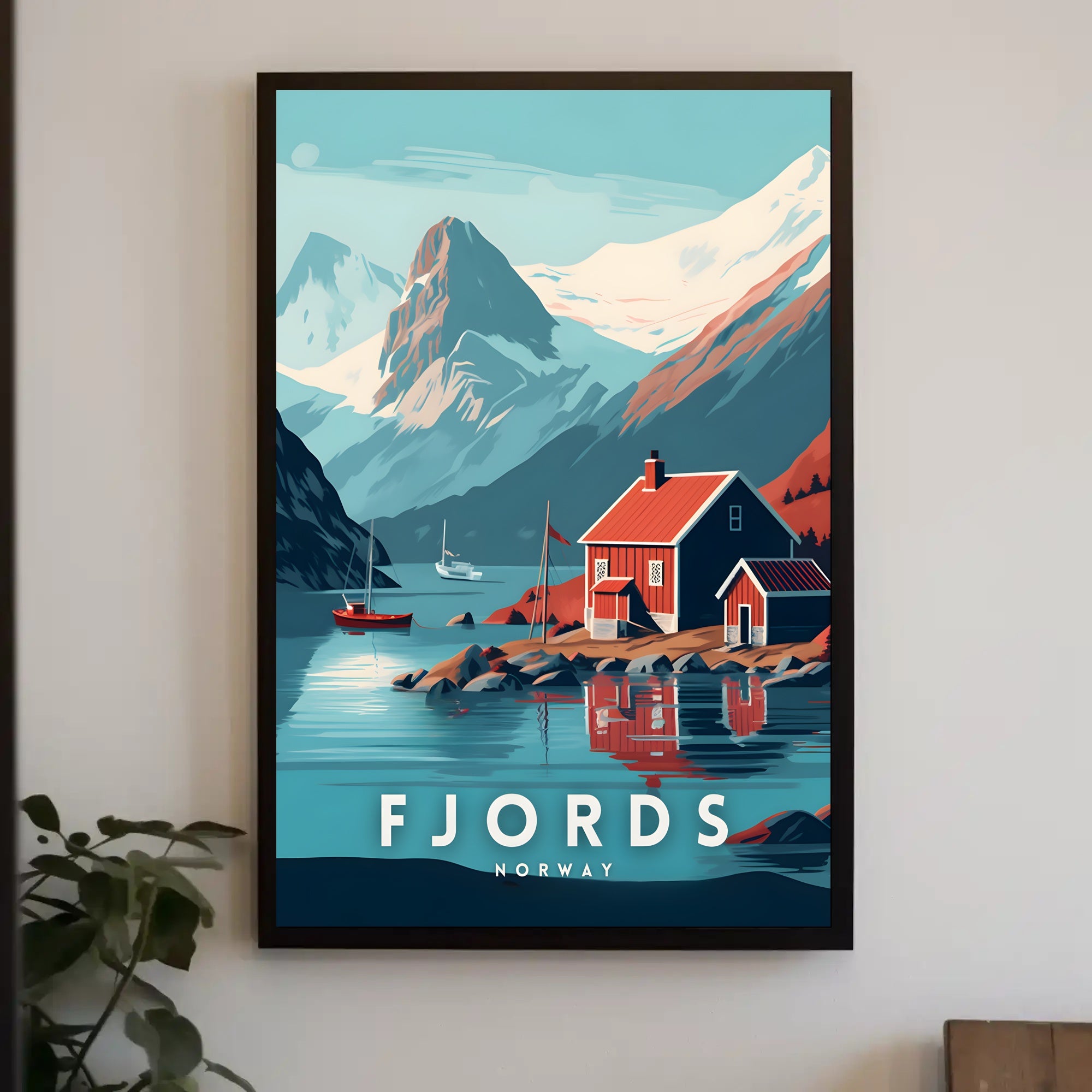 Norwegian Fjord Landscape Scenic Travel Poster