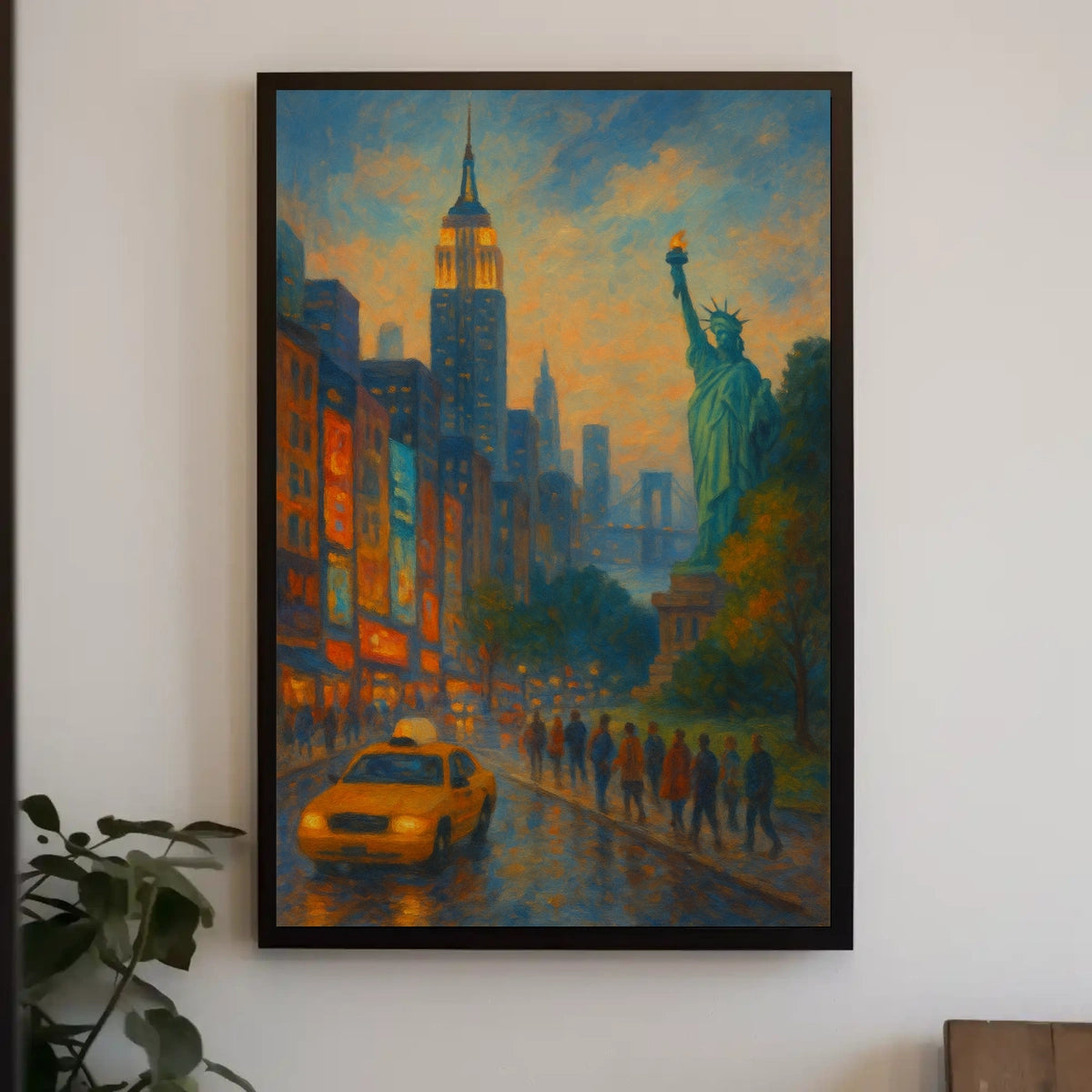 New York City Dusk Iconic Landmarks Poster Modern Wall Art