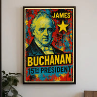 James Buchanan 15th President of the United States Graffiti Pop Art Poster