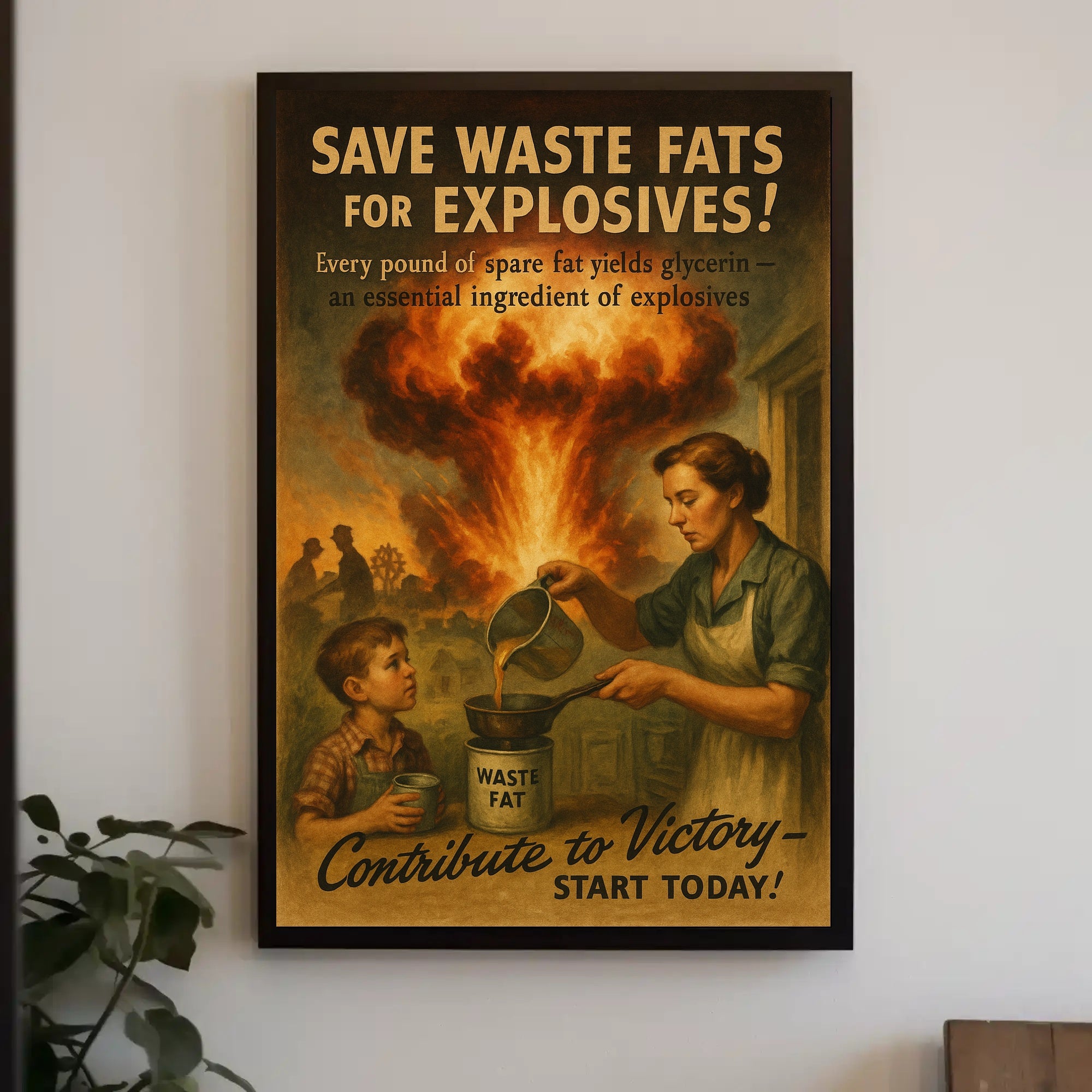 Save Waste Fats for Explosives Poster