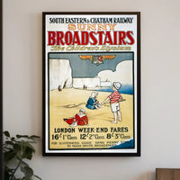 Vintage Broadstairs Seaside Travel Poster for Family Holidays PosterGoat