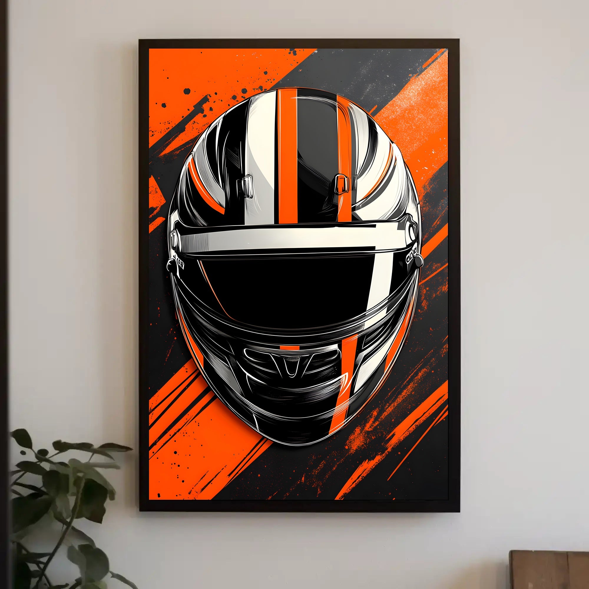 Racing Helmet Dynamic Design Sports Poster