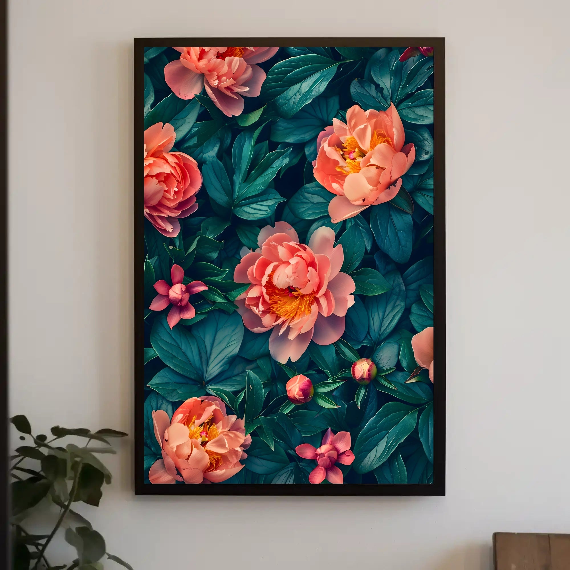 Elegant Peony Garden Floral Art Poster