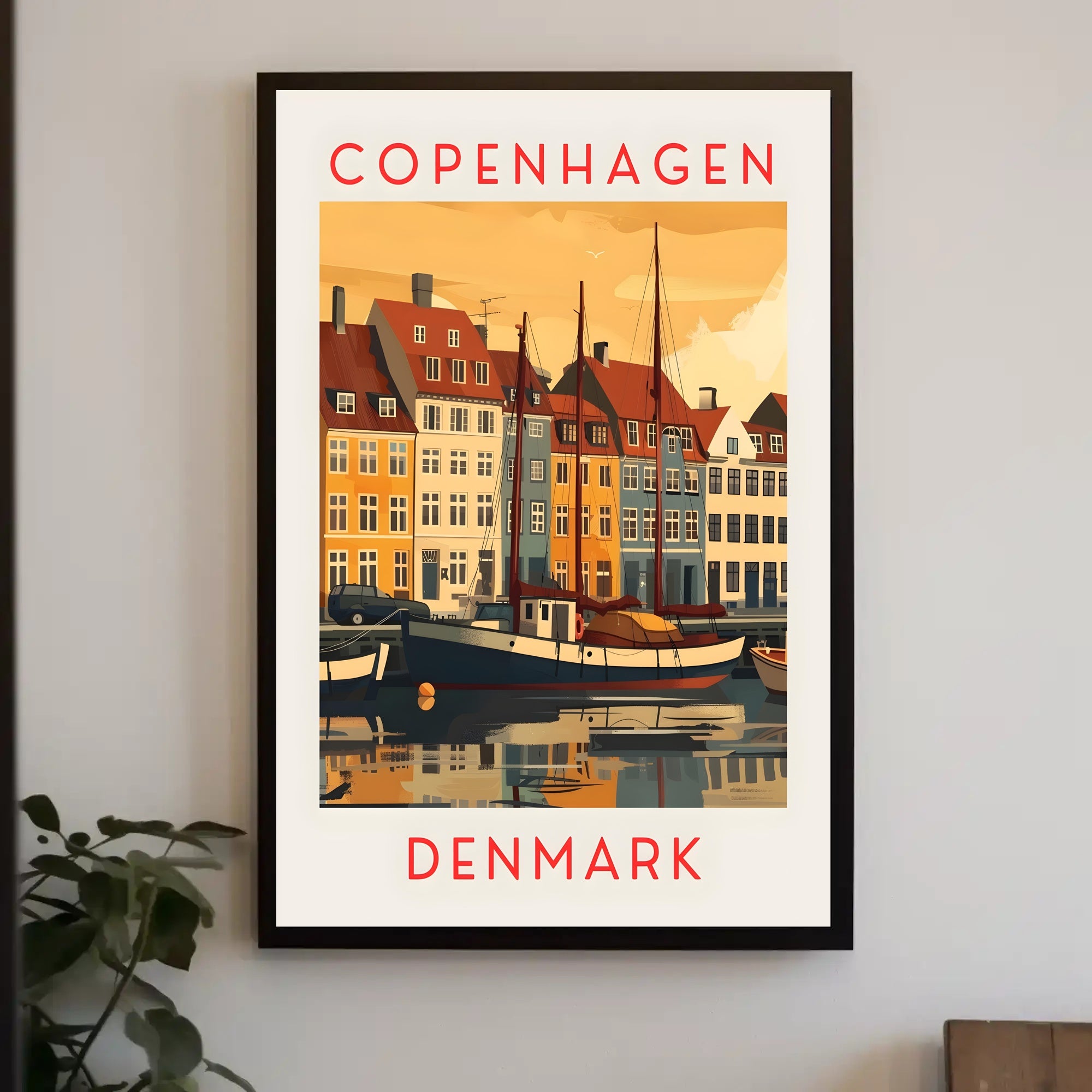 Copenhagen Harbor Scene Poster
