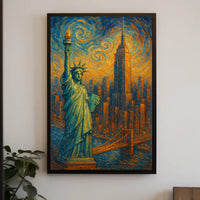 Starry Night Over New York Poster Timeless Urban Home Decor