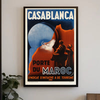 Vintage Casablanca Travel Poster for Moroccan Adventure PosterGoat
