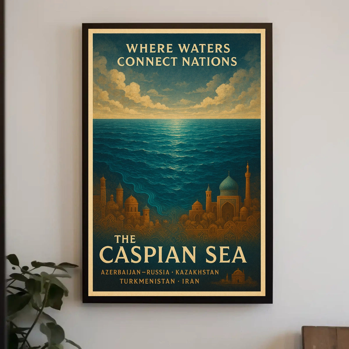 Caspian Sea Vintage Art Cultural or Heritage Poster