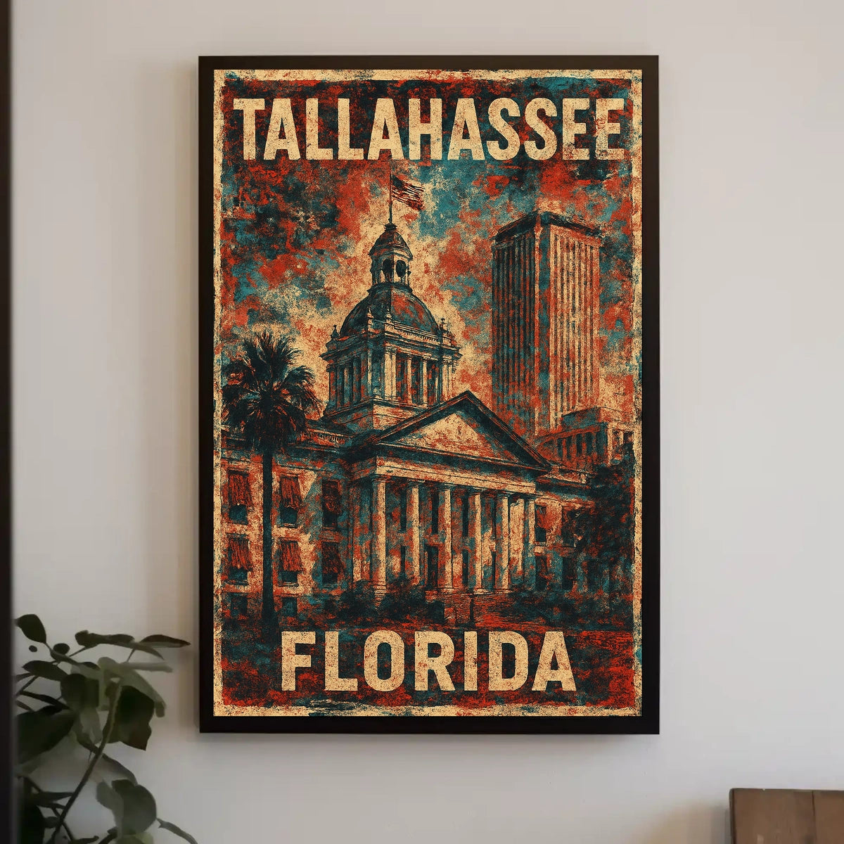 Tallahassee Capitol Retro Collector Poster
