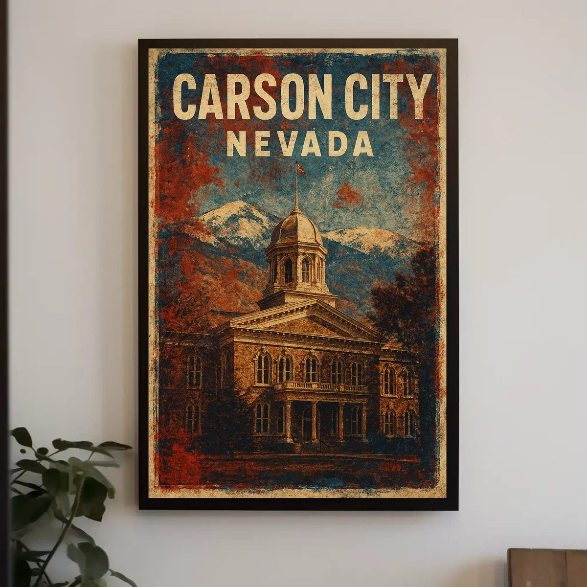 Carson City Nevada Skyline Realism Wanderlust Poster