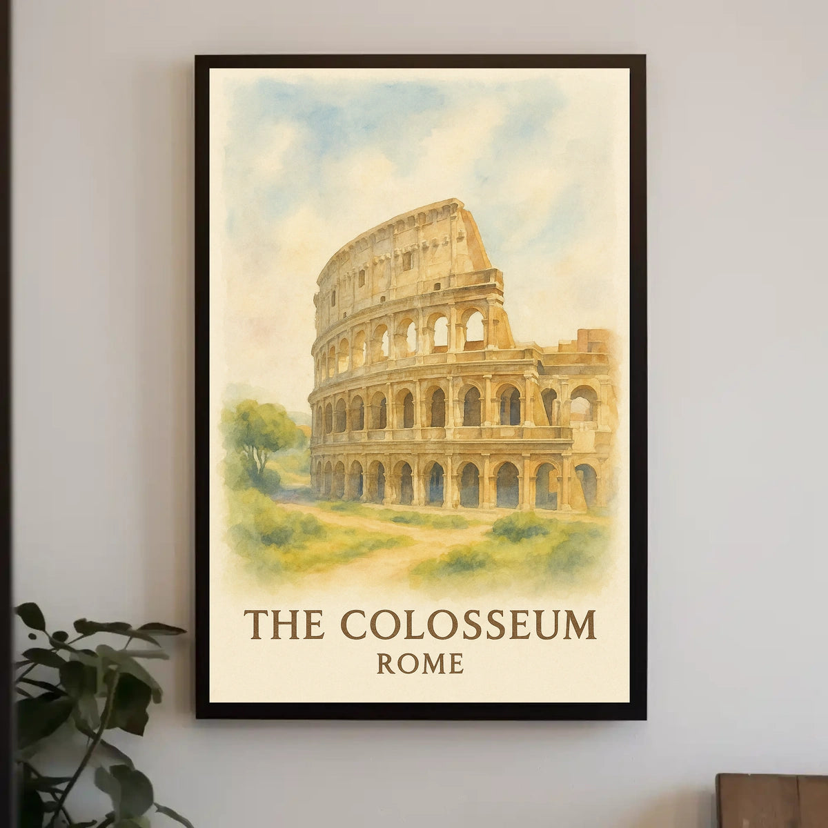 Colosseum Watercolor Art Print - Travel Poster
