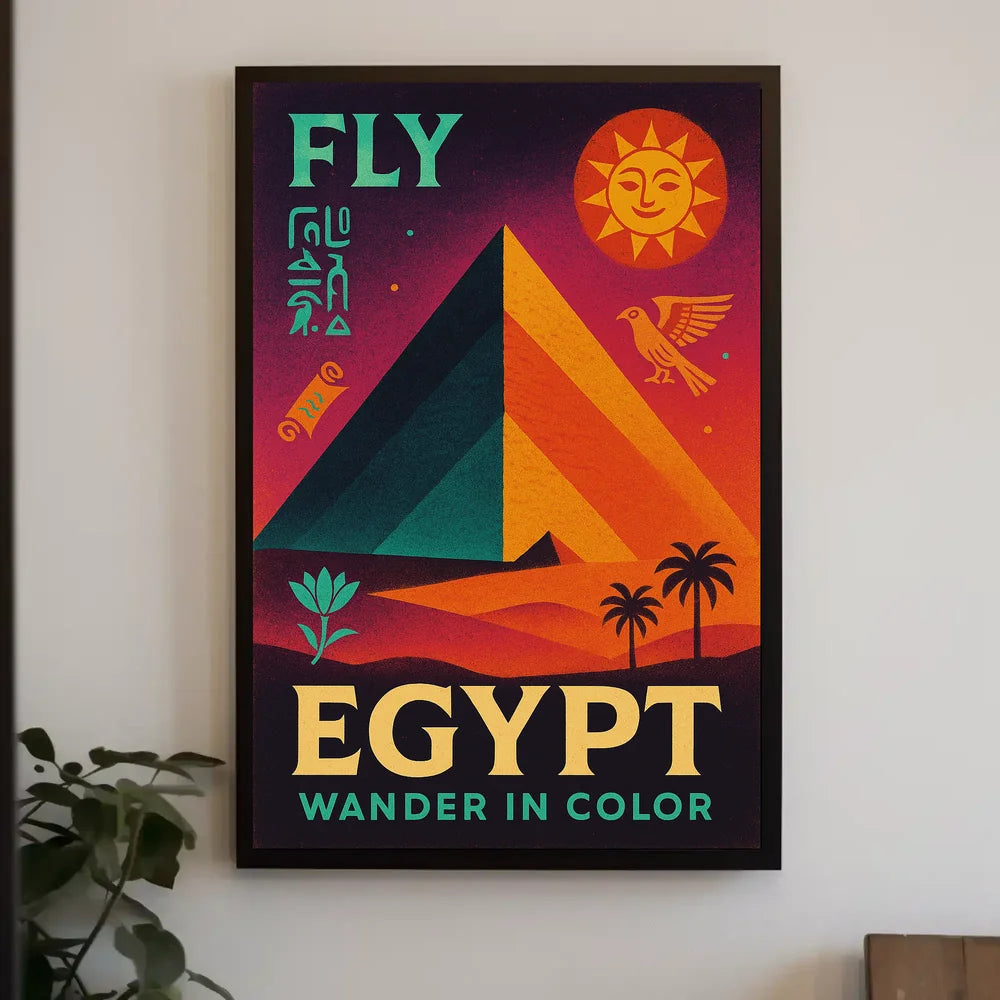 Egyptian Adventure Vibrant Pyramids Travel Poster PosterGoat