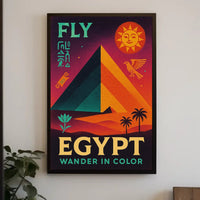 Egyptian Adventure Vibrant Pyramids Travel Poster PosterGoat