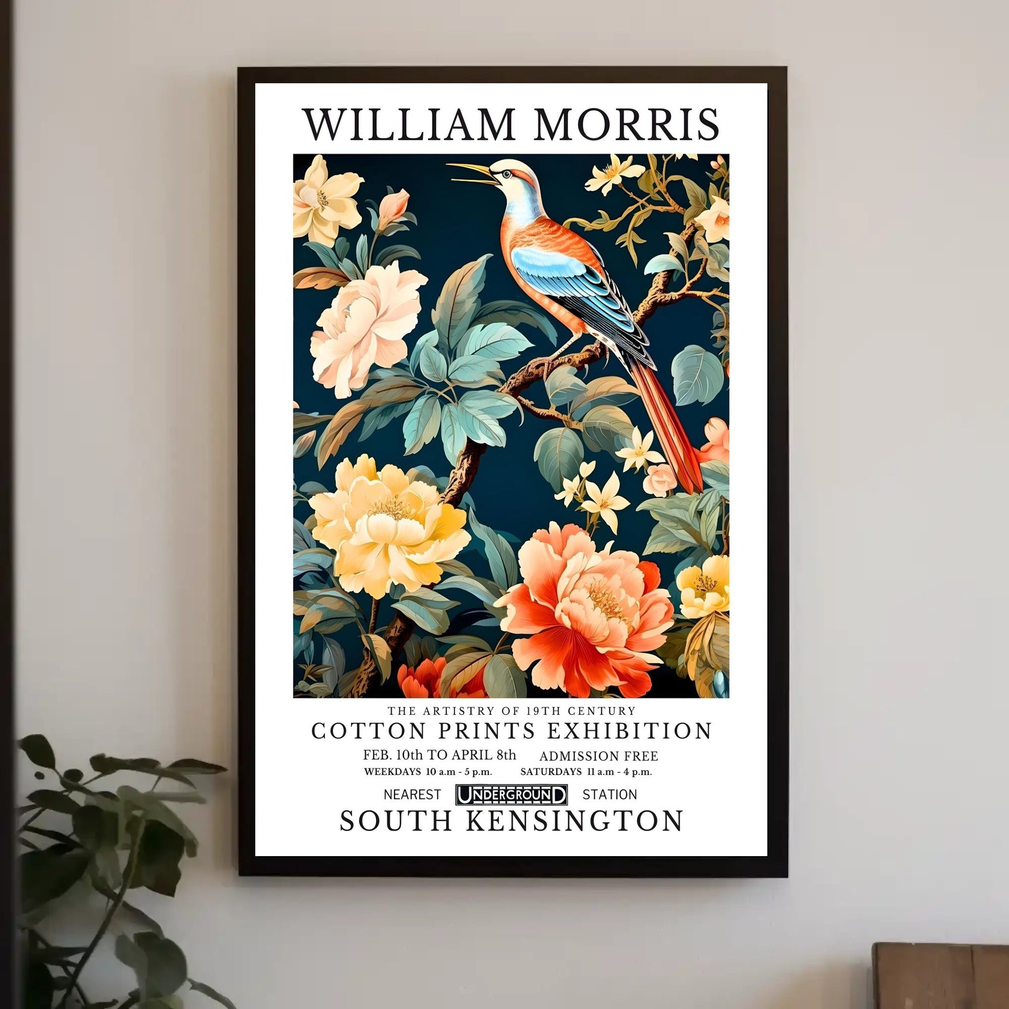 Victorian-Inspired William Morris Exhibition Artistic Poster