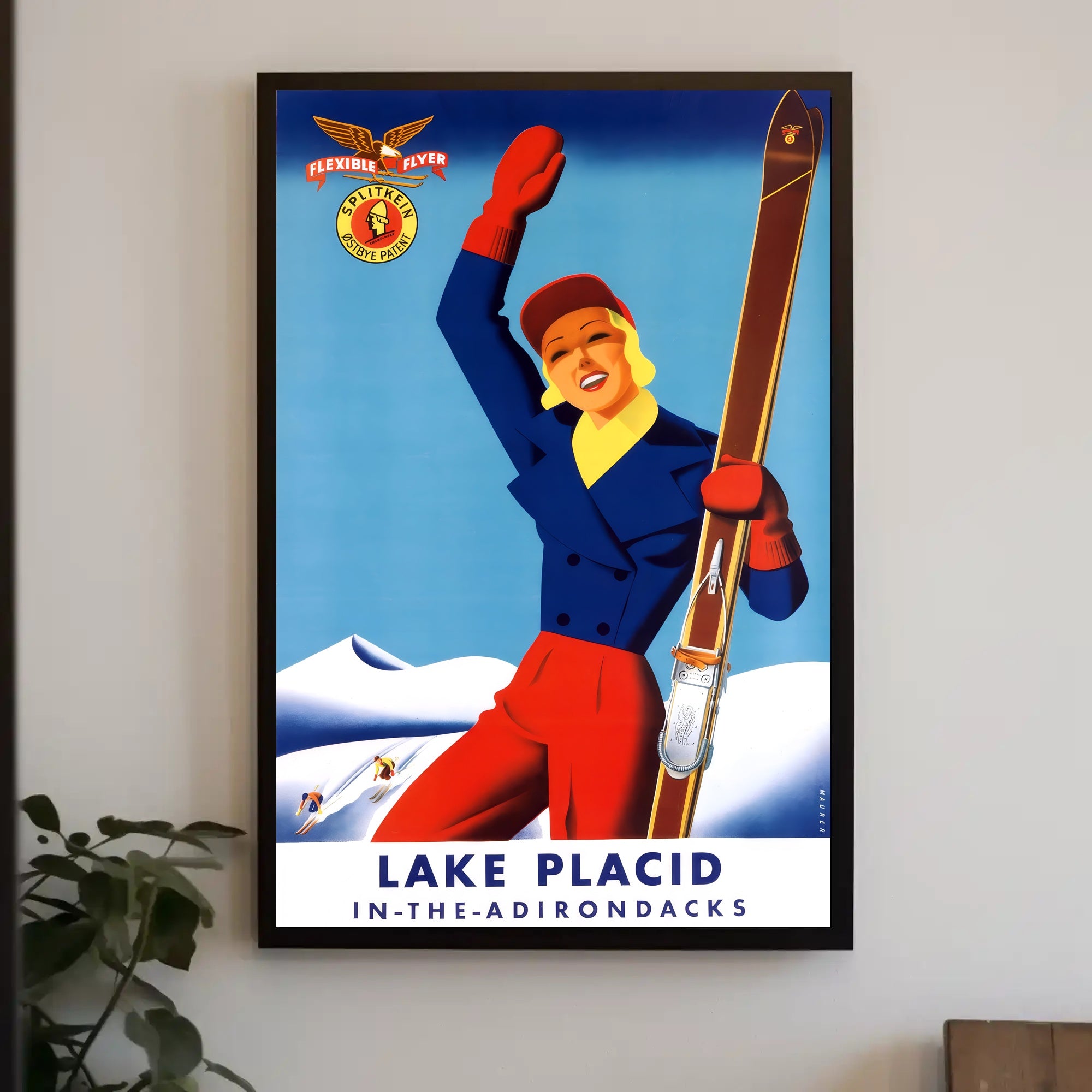 Lake Placid Skiing Adventure Poster PosterGoat