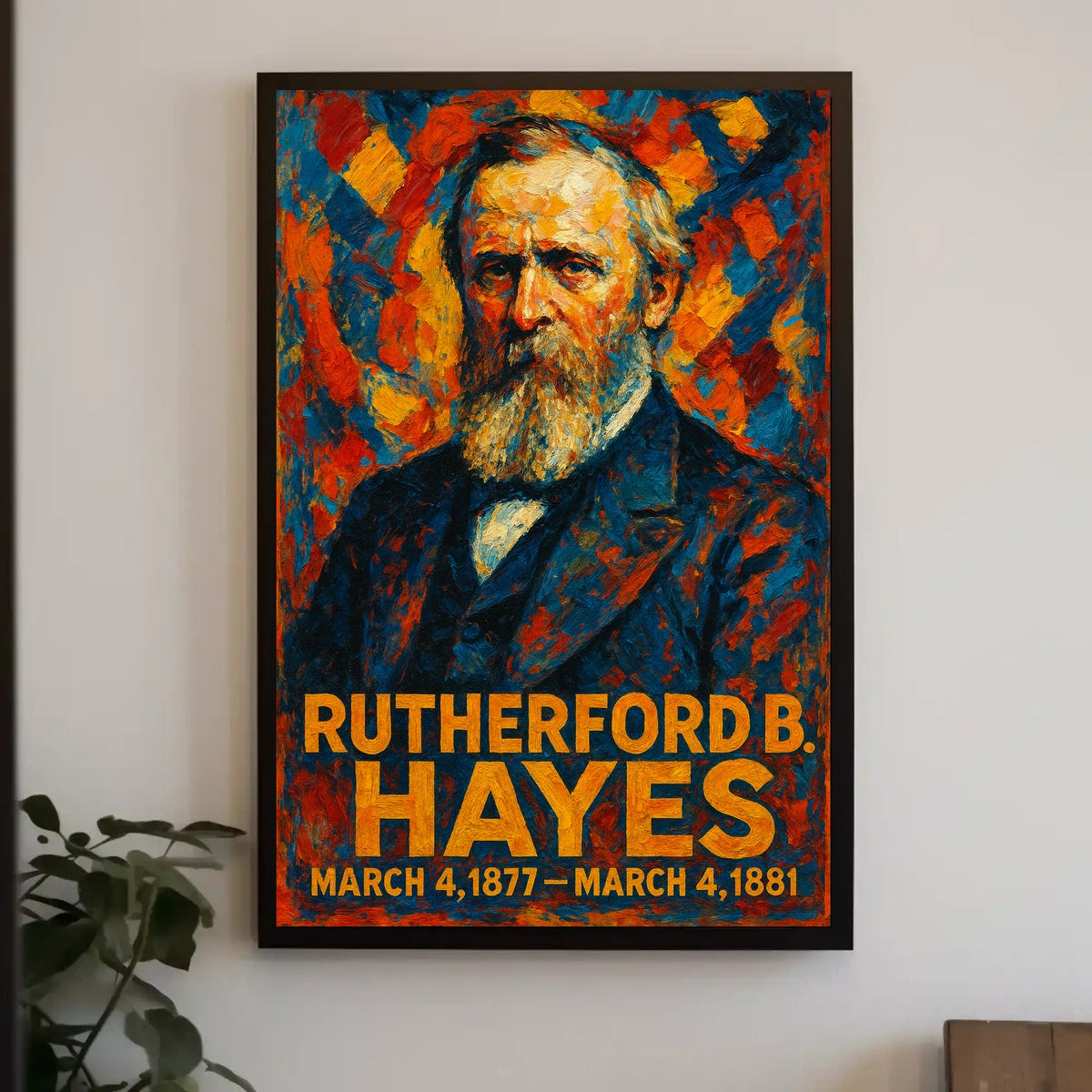 Rutherford B. Hayes 19th President of the United States Glitch Hop Art Poster