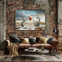 Surreal Landscape with Futuristic Tree-Pods: Sci-Fi Poster
