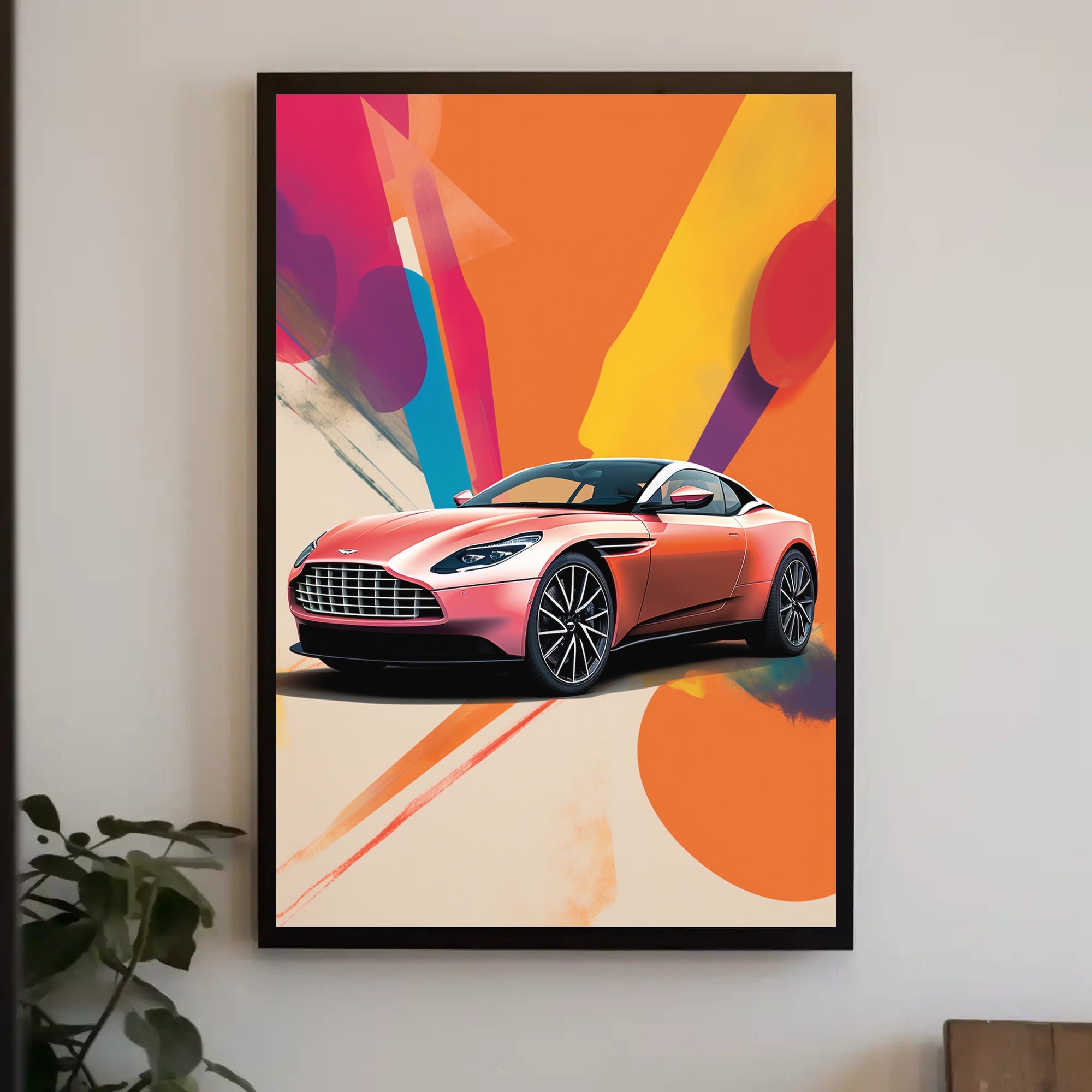 Luxury Sports Car Vibrant Abstract, Artistic, or Pop Culture Poster