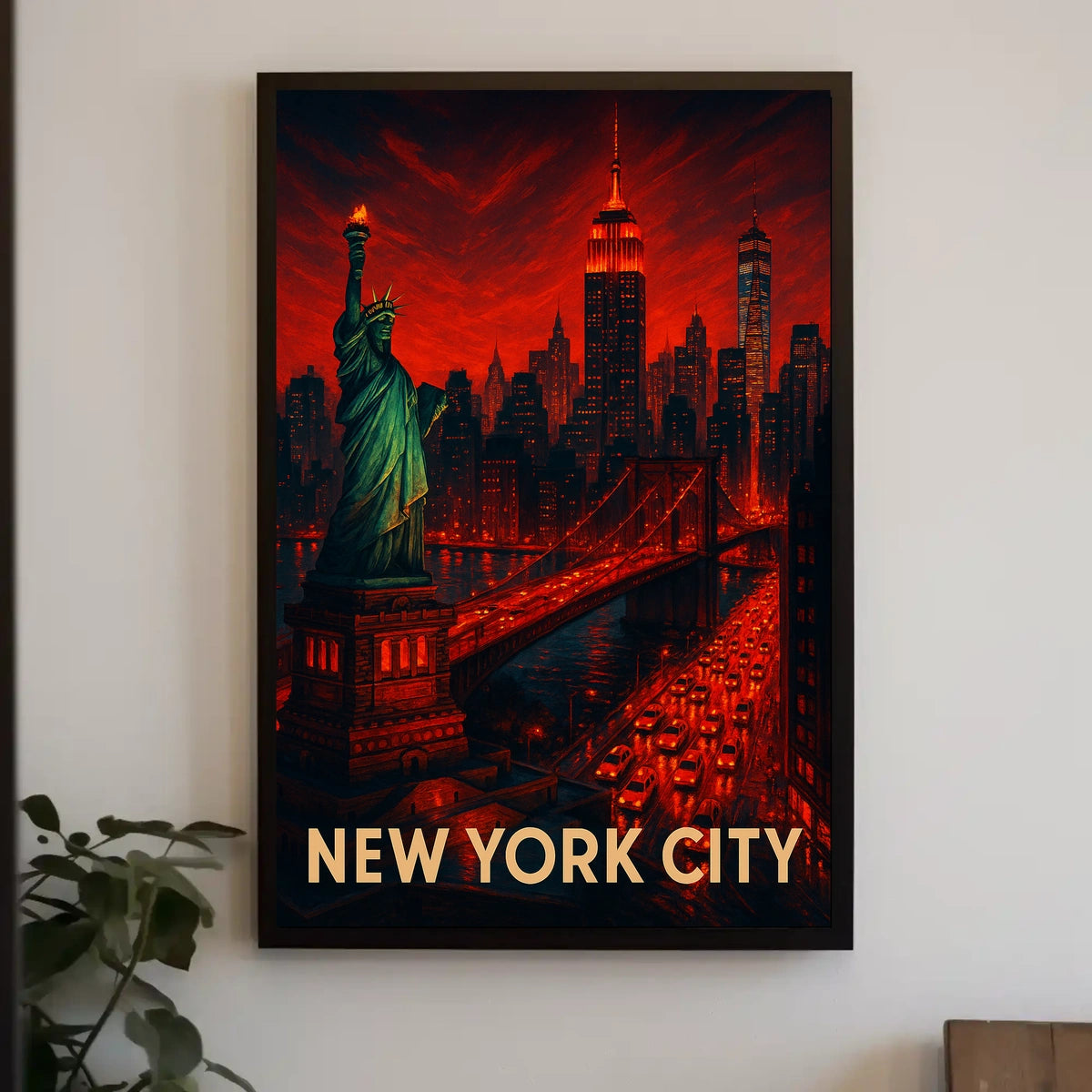New York City Vibrant Landmarks Poster Modern Wall Art