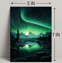 Aurora Over Tranquil Landscape Poster