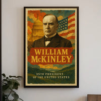 William McKinley 25th President of the United States Layered Digital Collage Poster