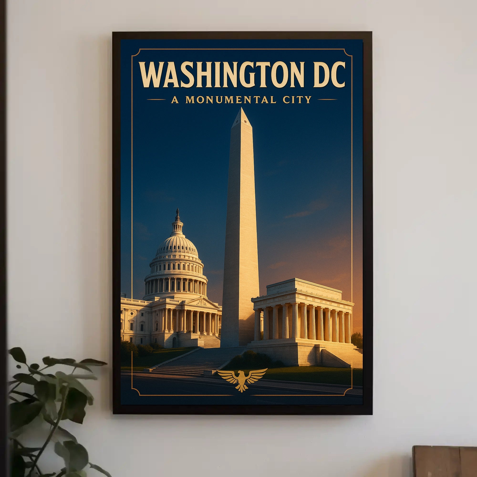 Washington D.C. Monuments Vintage Travel Poster PosterGoat