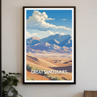 Great Sand Dunes Travel Poster Vintage Wall Art