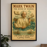 Mark Twain Inspirational River of Words Quote Motivational Poster PosterGoat