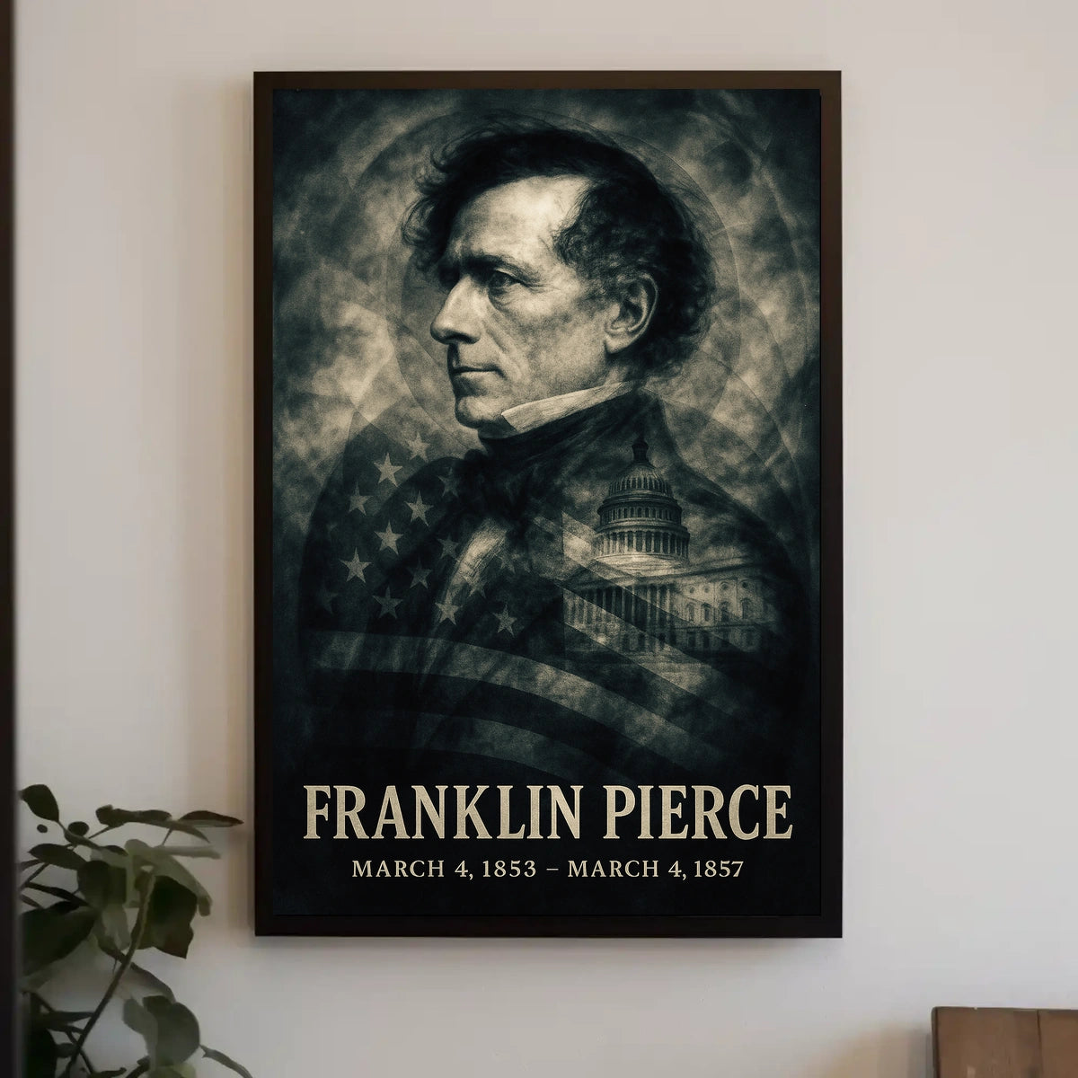 Franklin Pierce 14th President of the United States Double Exposure Poster