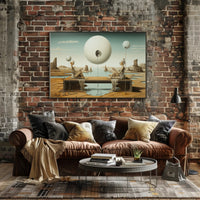 Surreal Desert Spheres Futuristic Sci-Fi Poster